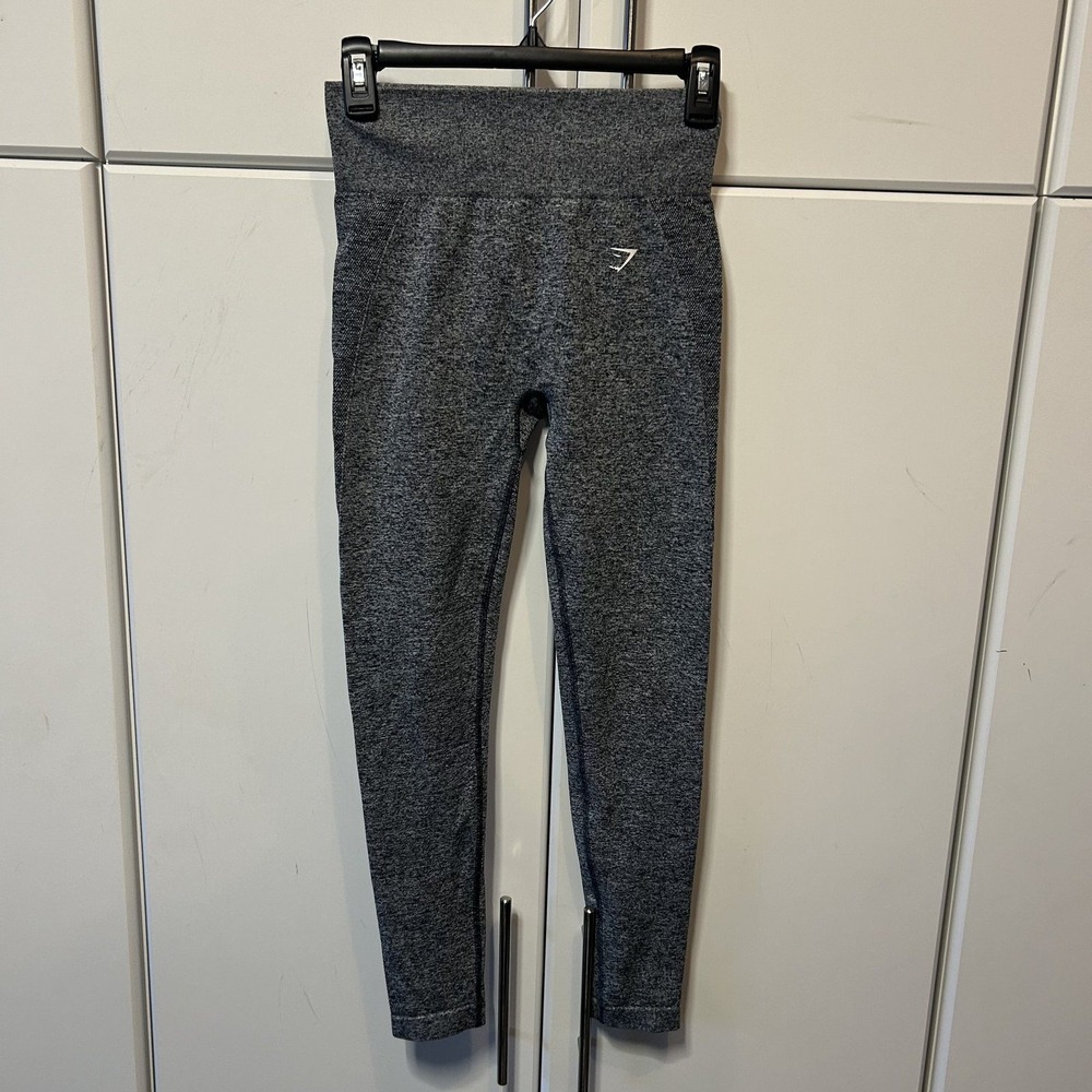 Gymshark Vital Seamless Leggings Grey Marl High Waisted Womens Medium B1A2Q